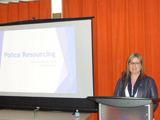 Karen Lambert, Director of Contract Policing for Manitoba, presents on Police Resourcing Methodology